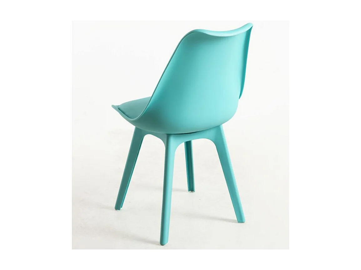 Silla moderna Arko de polipropileno y cojín de asiento en polipiel verde