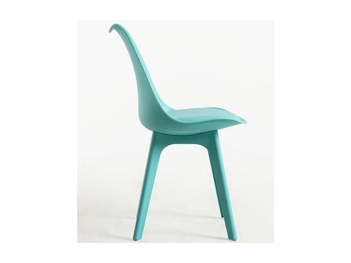 Silla moderna Arko de polipropileno y cojín de asiento en polipiel verde