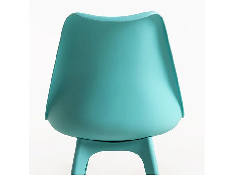 Silla moderna Arko de polipropileno y cojín de asiento en polipiel verde