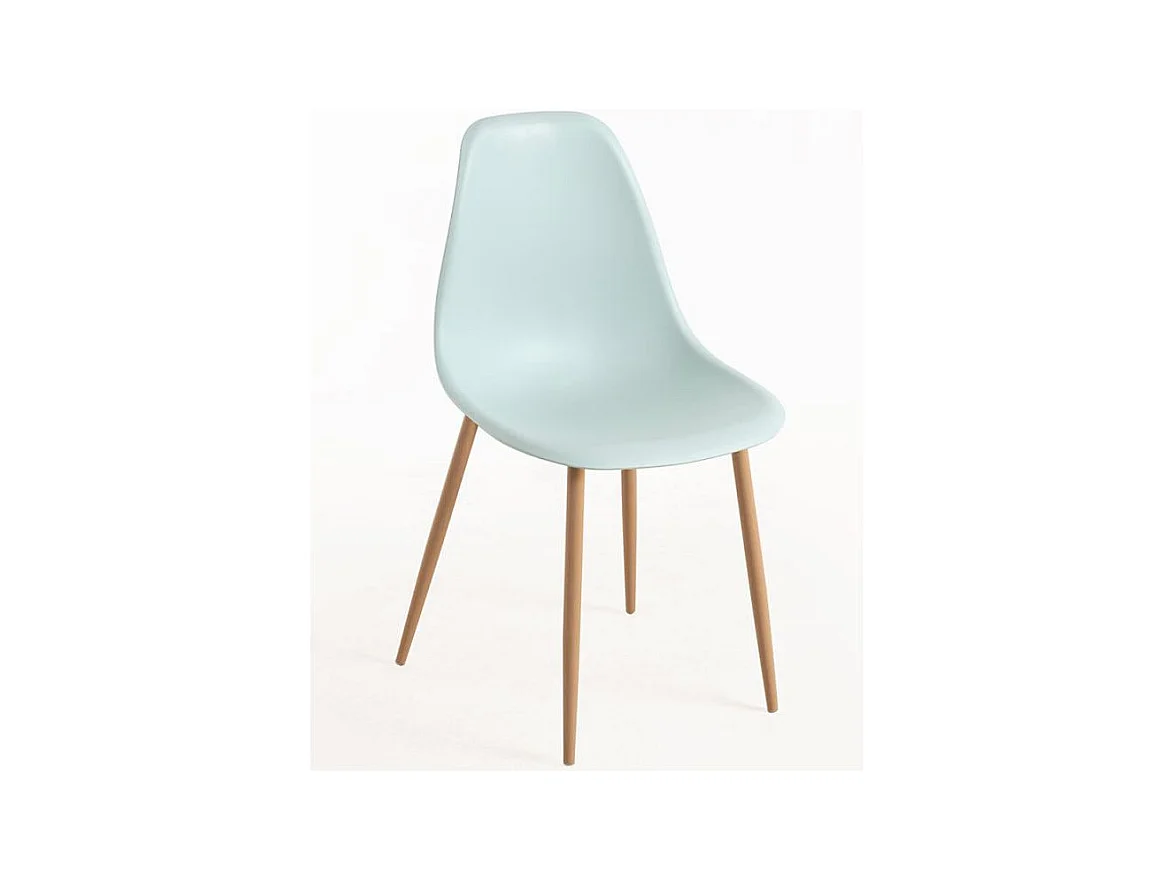 Silla escandinava Kerry azul cielo y natural - Juego de 2