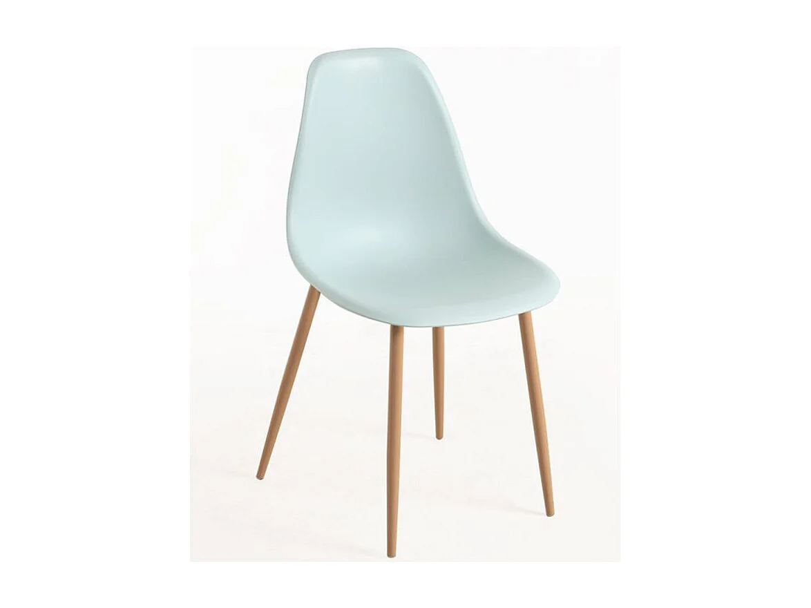 Chaise scandinave bleu ciel et naturel Kerry - Lot de 2