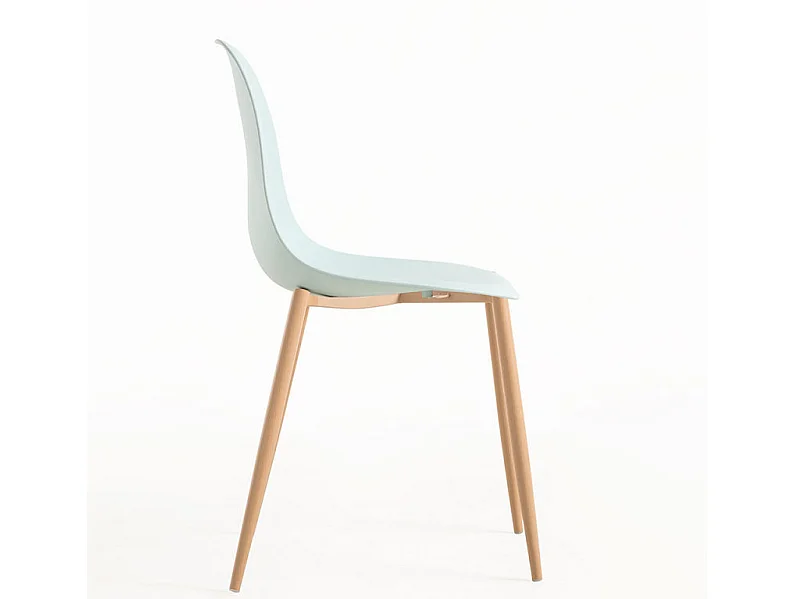 Chaise scandinave bleu ciel et naturel Kerry - Lot de 2