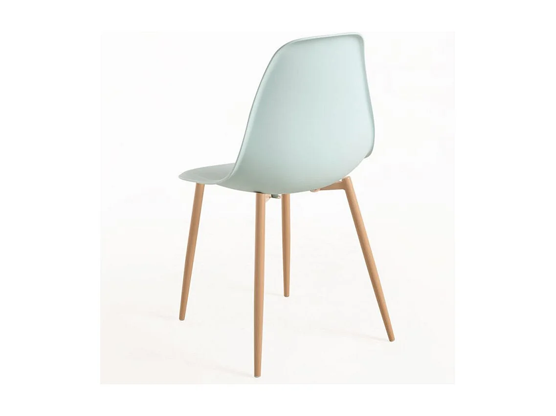 Chaise scandinave bleu ciel et naturel Kerry - Lot de 2