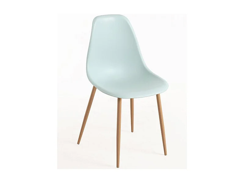 Chaise scandinave bleu ciel et naturel Kerry - Lot de 2