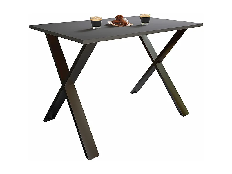 XonaX table de salle à manger 110x80 anthracite, noir.