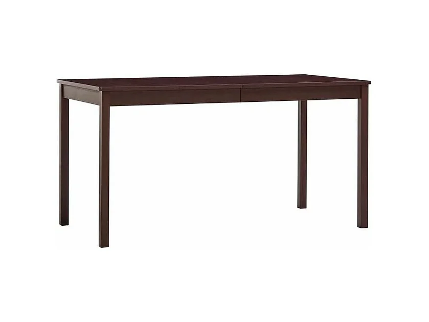 Table à manger pin massif marron foncé Sadou 140cm