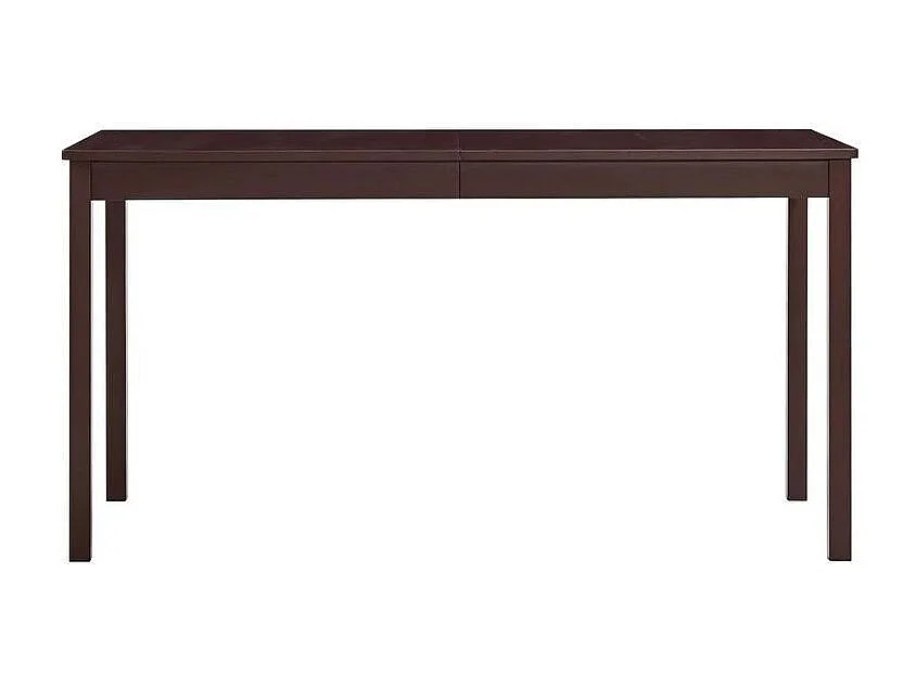 Table à manger pin massif marron foncé Sadou 140cm