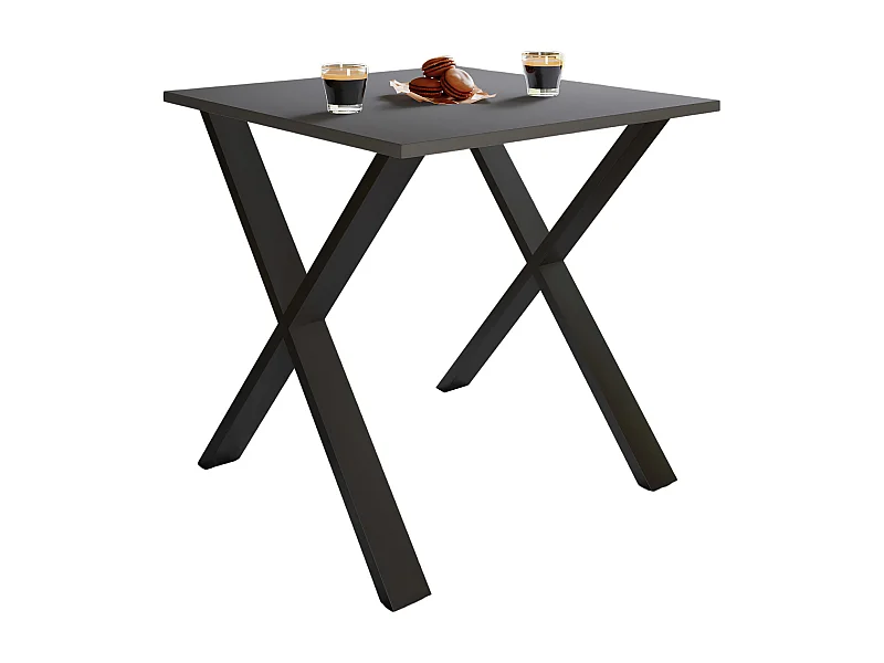Dining table Xona Black / Anthracite H. 76 x W. 80 x D. 80 cm