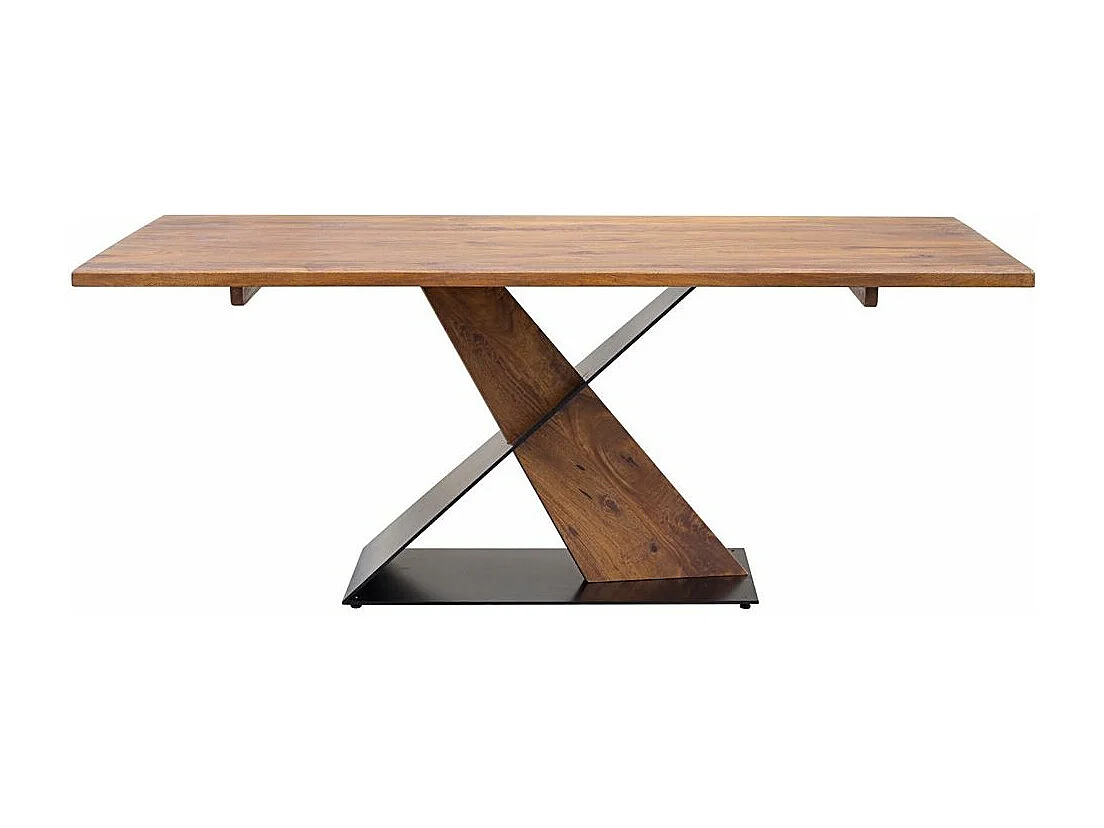 Table de repas rectangulaire en bois de manguier et acier noir Munko 190cm