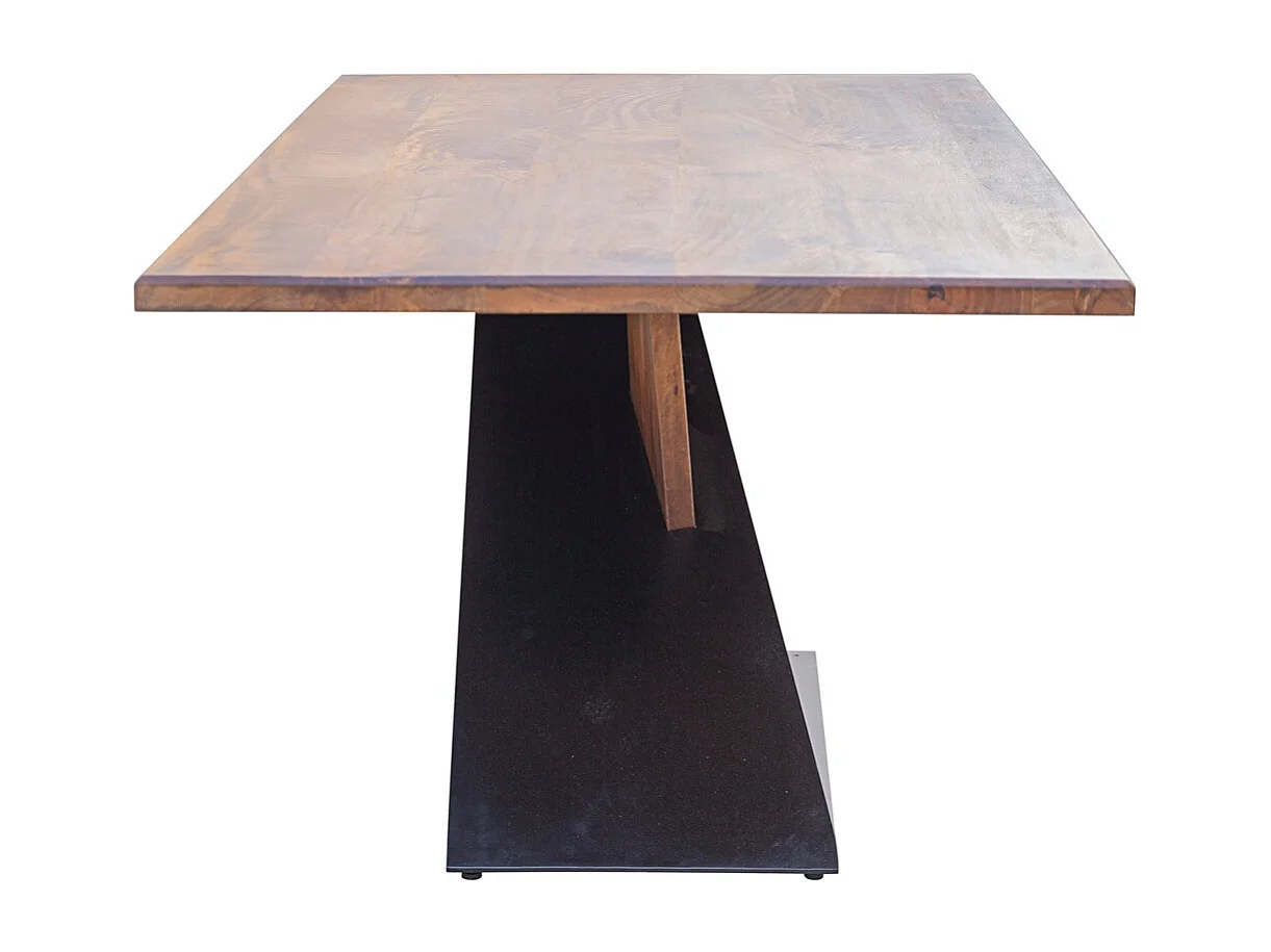 Table de repas rectangulaire en bois de manguier et acier noir Munko 190cm