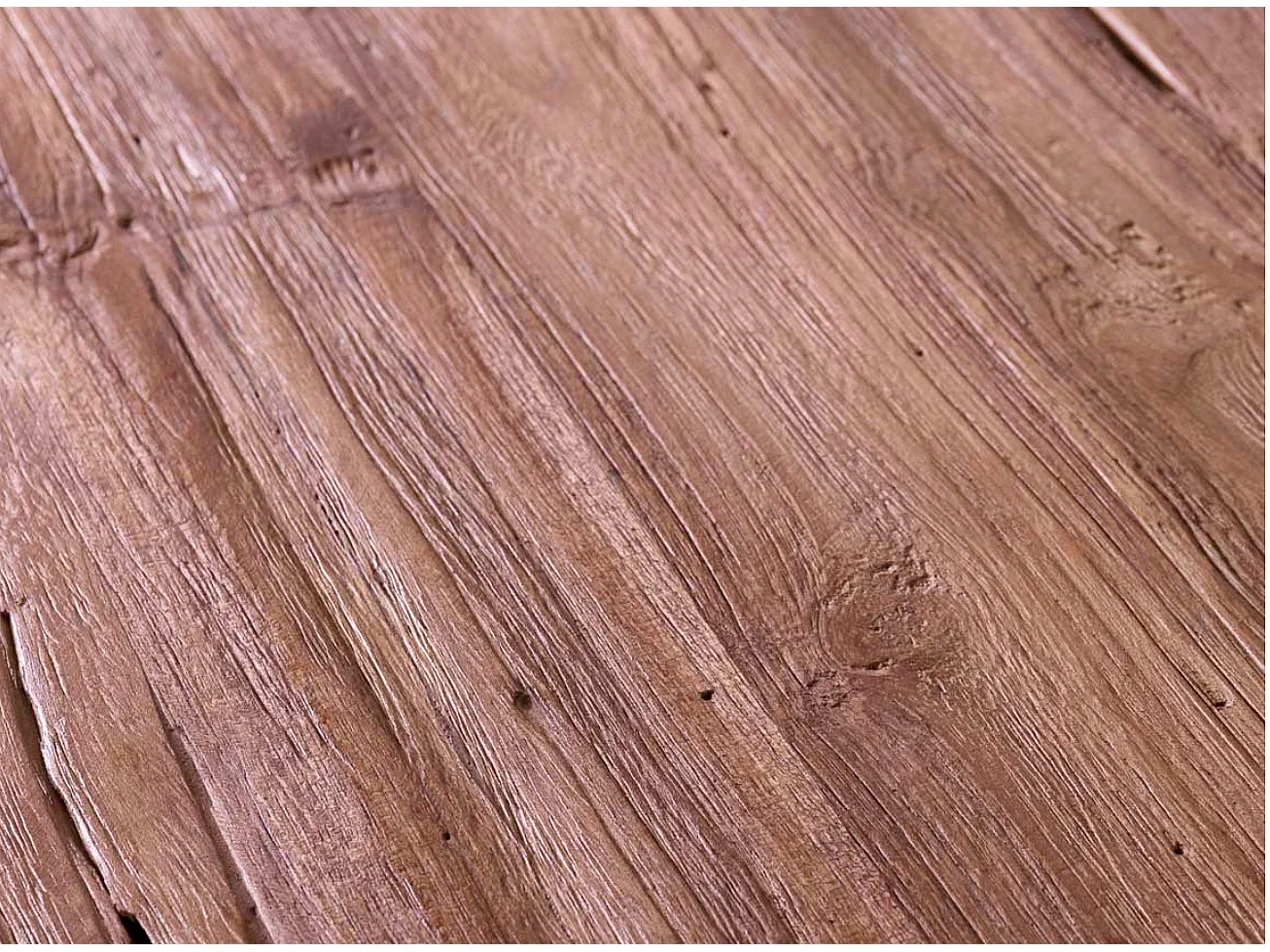 Grote eettafel in mat gelakt massief hout en ijzer Orlanda 220 cm