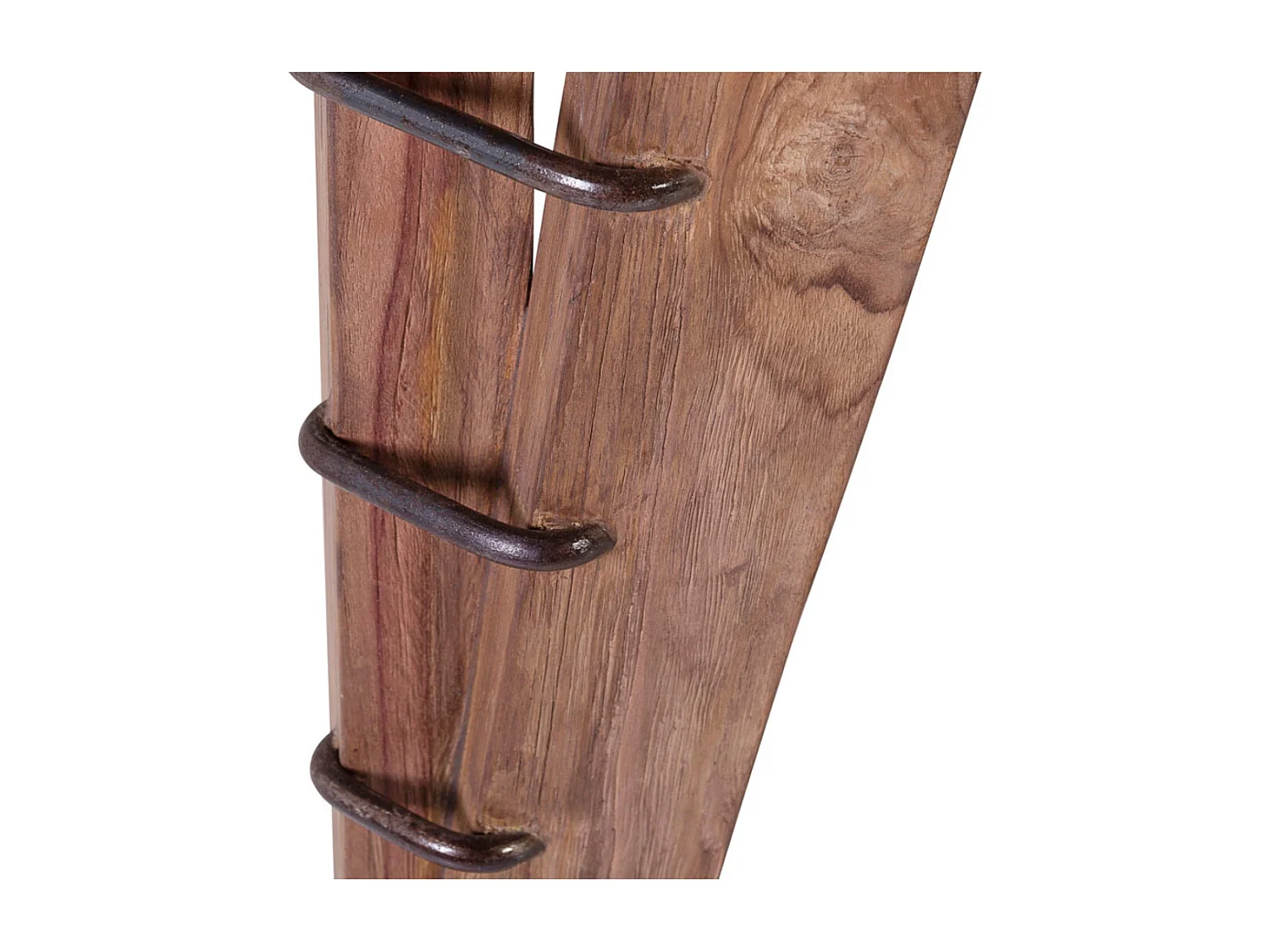 Grote eettafel in mat gelakt massief hout en ijzer Orlanda 220 cm