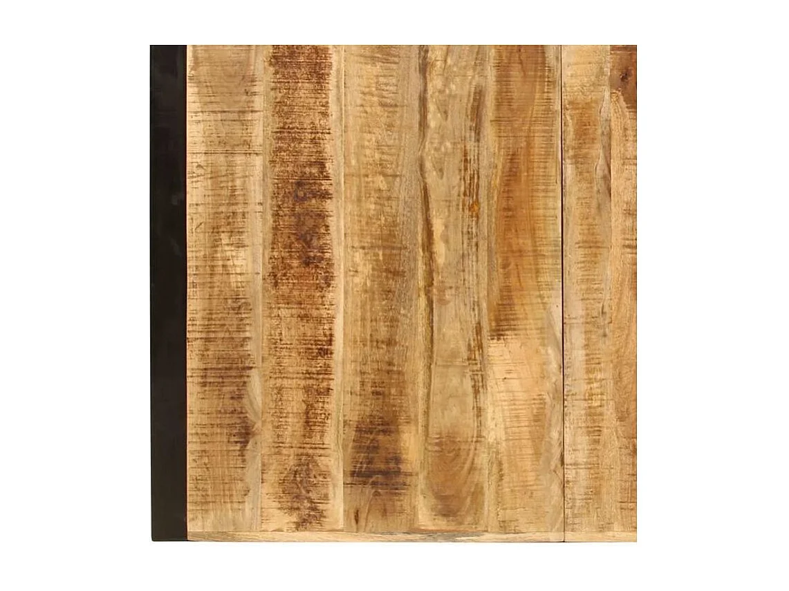 Table à manger manguier massif clair et pieds métal noir Tota 180cm