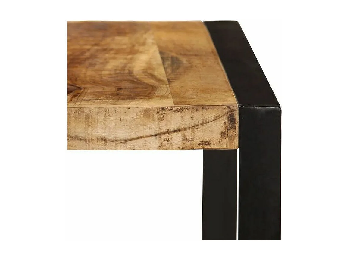Table à manger manguier massif clair et pieds métal noir Tota 180cm
