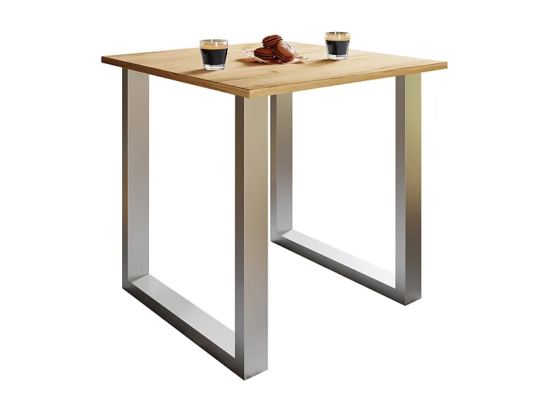 Dining table Xona Silver / Honey oak H. 76 x W. 80 x D. 50 cm