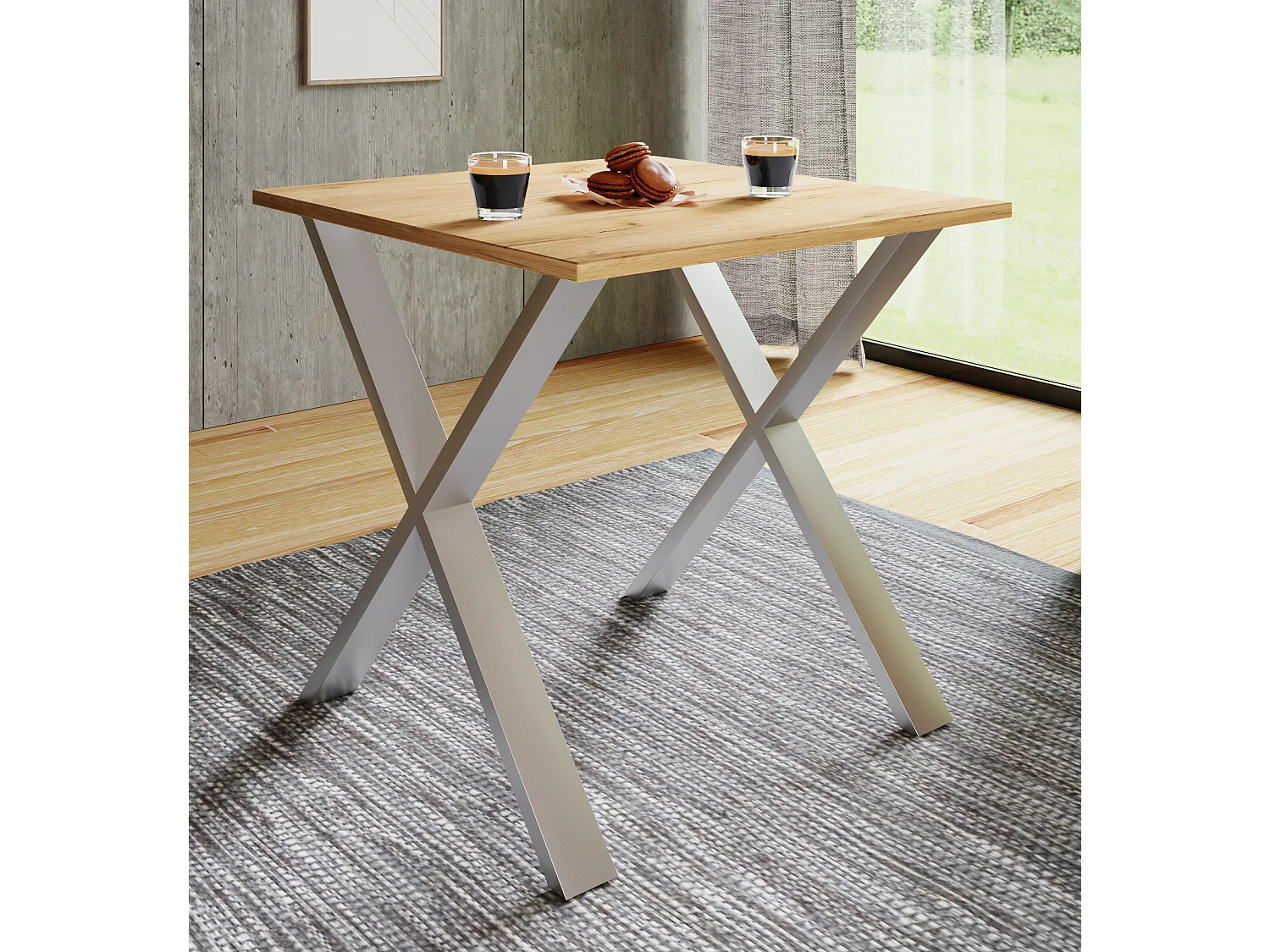 Houten Eettafel Keukentafel Xona X 80x80