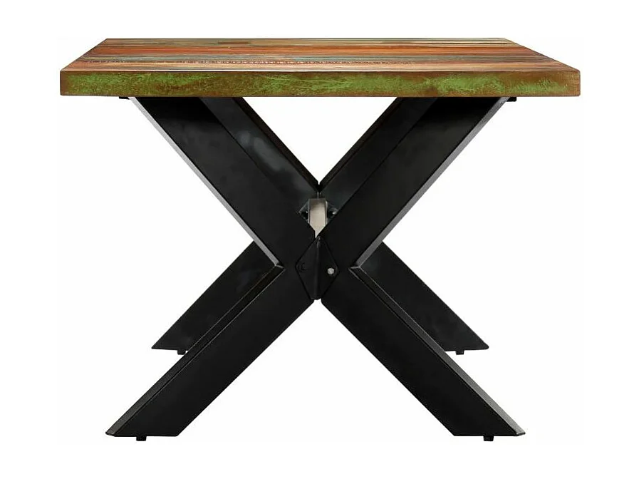 Table bois massif recyclé et pieds métal noir Maxi 200cm