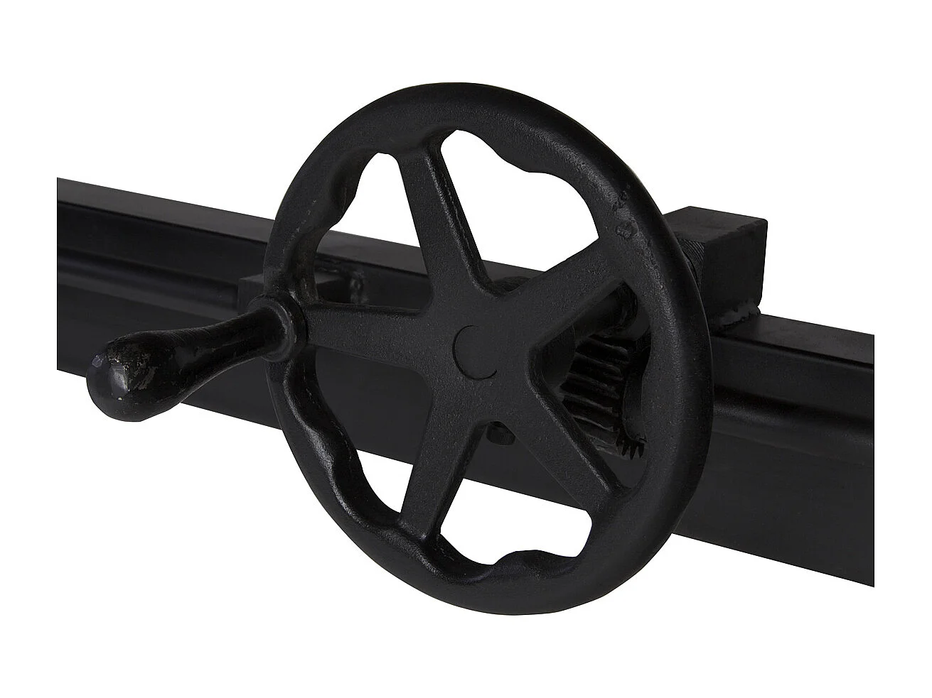 Table à manger industrielle hauteur réglable fer noir et bois de manguier marron Kouba 160cm