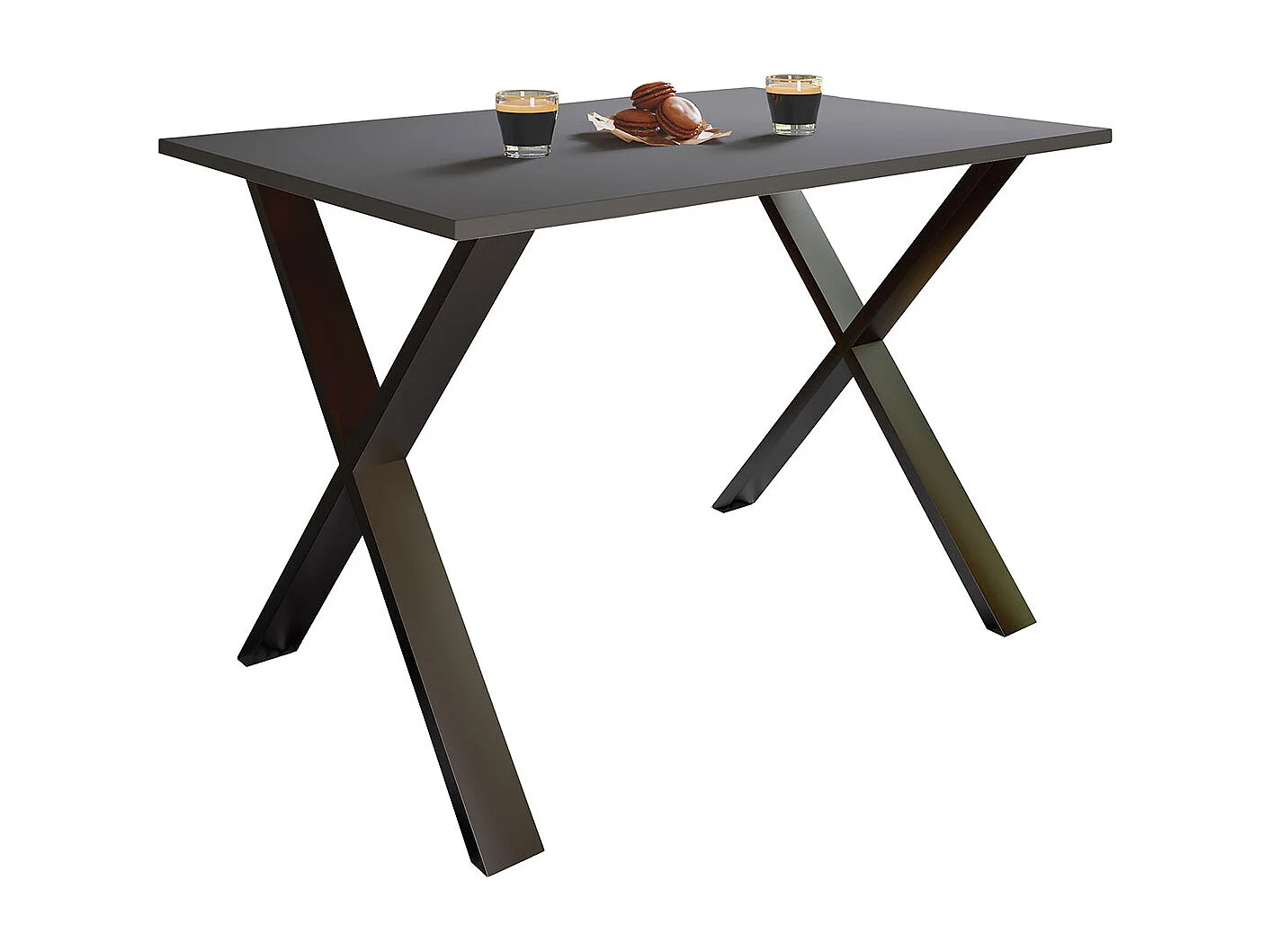 XonaX table de salle à manger 140x80 anthracite, noir.