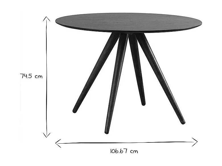 Table à manger ronde design noyer D106 cm WALFORD