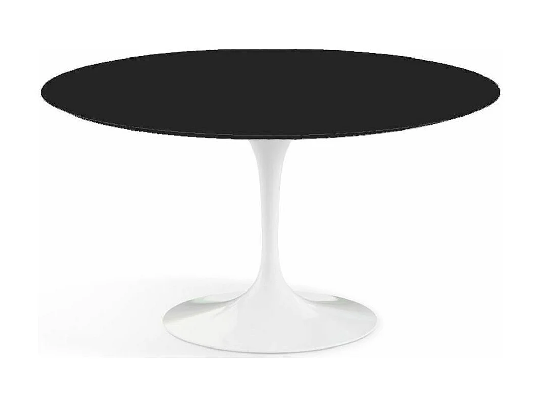 Table tulipe ronde-Plateau Blanc mat-Diamètre 70 cm-Piètement Blanc mat