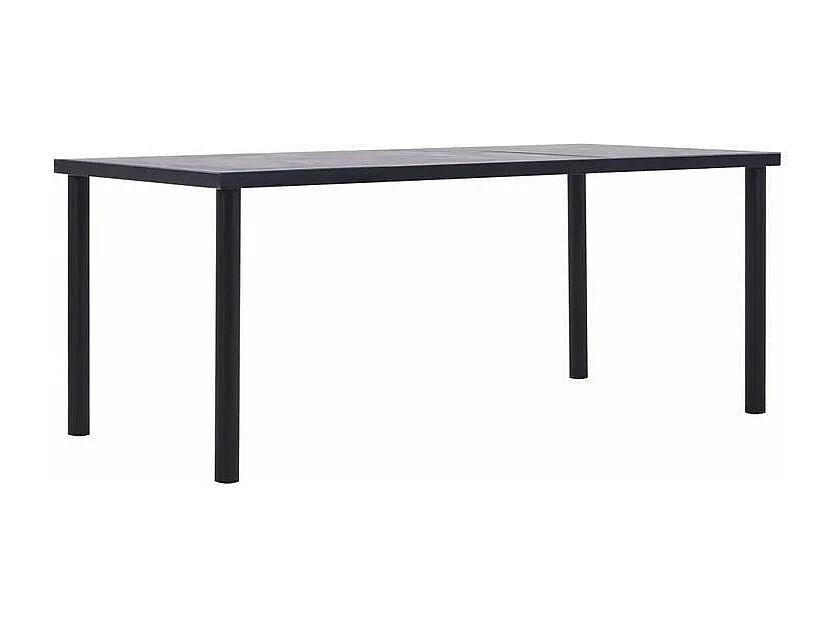 Table à manger bois gris béton et pieds métal noir Sirra 200cm