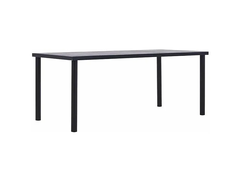 Table à manger bois gris béton et pieds métal noir Sirra 200cm