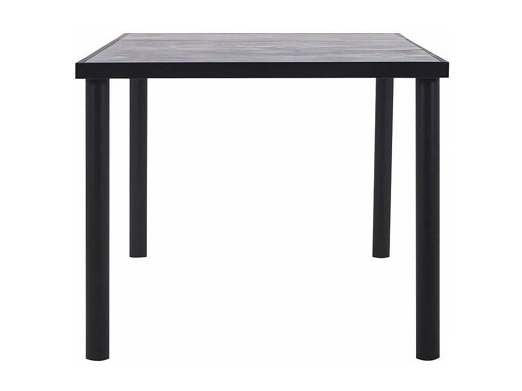 Table à manger bois gris béton et pieds métal noir Sirra 200cm