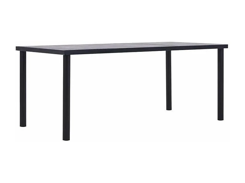 Table à manger bois gris béton et pieds métal noir Sirra 200cm