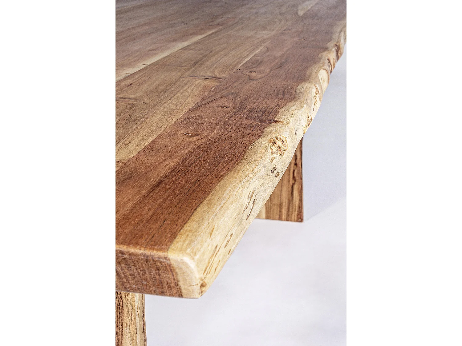 Table à manger en bois d'acacia bois clair Adria 200cm