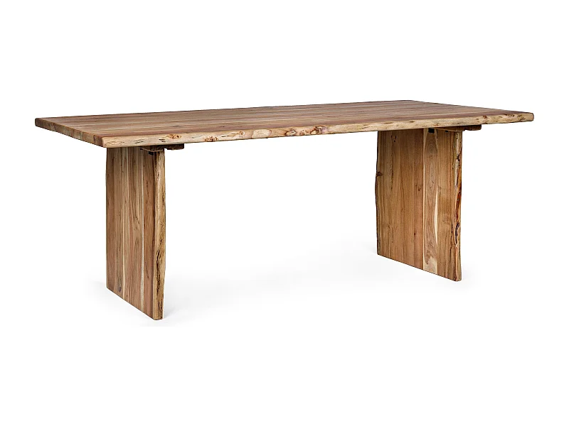 Table à manger en bois d'acacia bois clair Adria 200cm