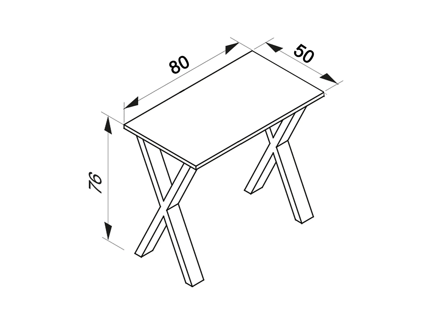 Dining table Xona Silver / Anthracite H. 76 x W. 80 x D. 50 cm