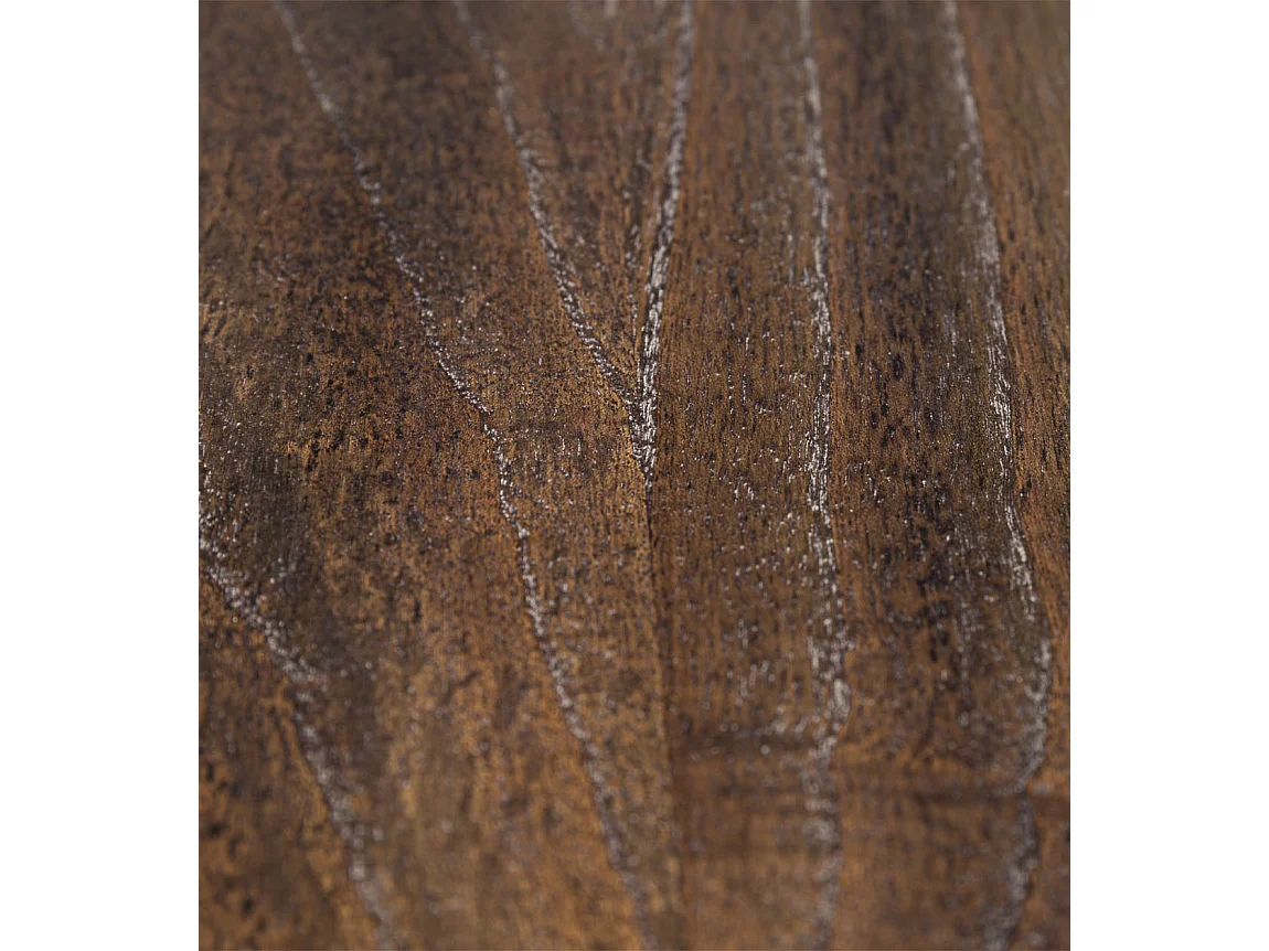 Table à manger provençale bois massif de mindi blanc et marron Kirest 200cm