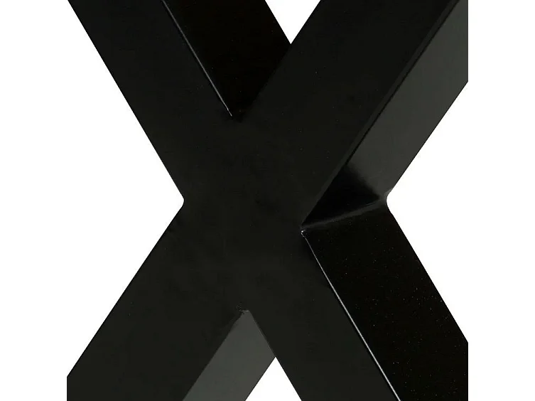 Table à manger manguier massif clair et pieds métal noir en X droit Ledor 180cm