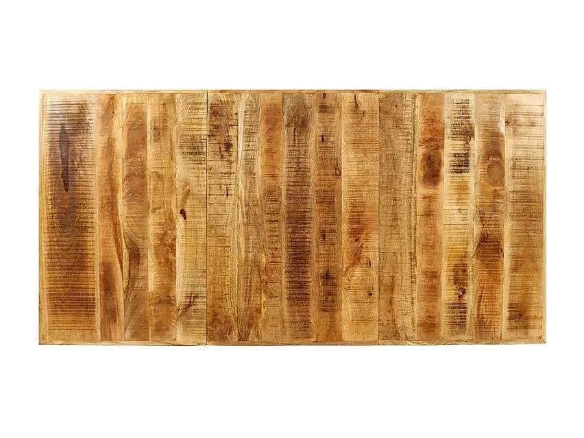 Table à manger manguier massif clair et pieds métal noir Sala 180cm