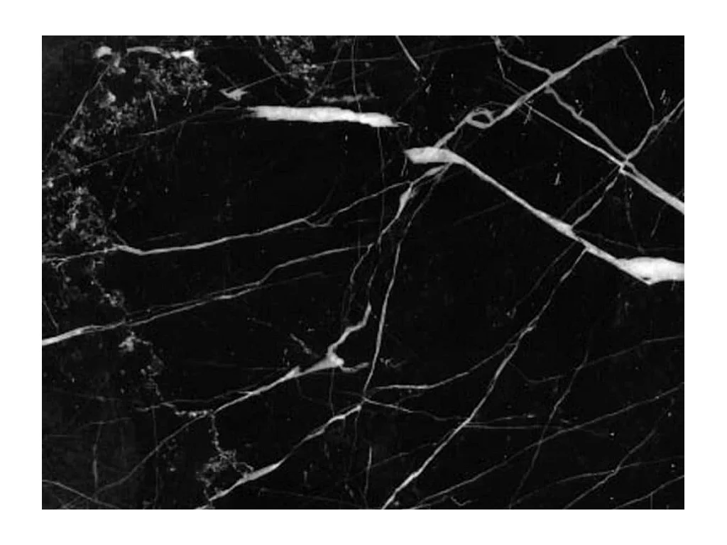 Table tulipe ronde en marbre-Plateau Marbre noir Marquinia-Diamètre 130 cm-Piètement Noir mat