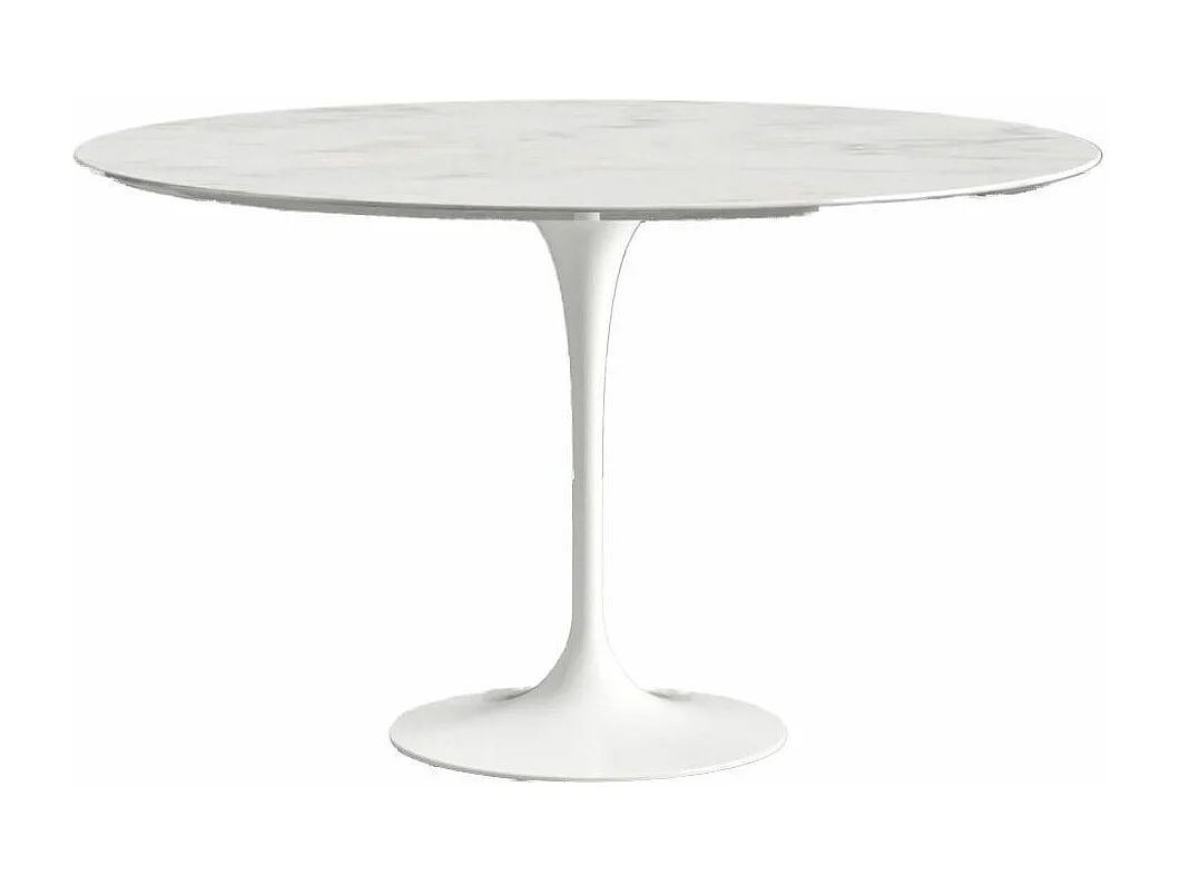 Hoogwaardige ronde marmeren tulpentafel-Plateau Alpigroen marmer-Diameter 160cm-Baseren Glanzend zwart