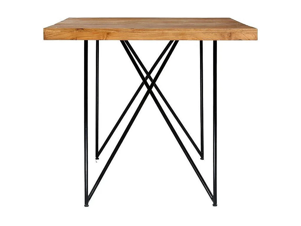 Table à manger acacia massif foncé et pieds métal noir Ilter 180cm
