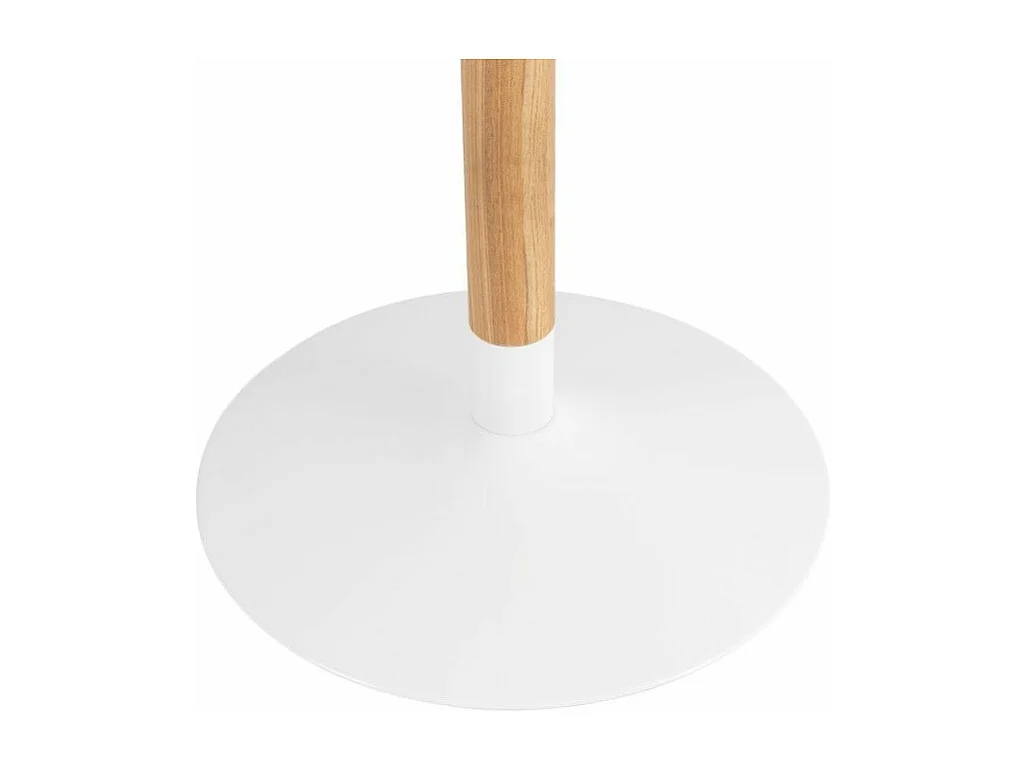 Table à manger ronde bois laqué blanc et pieds métal blanc Rika 120cm