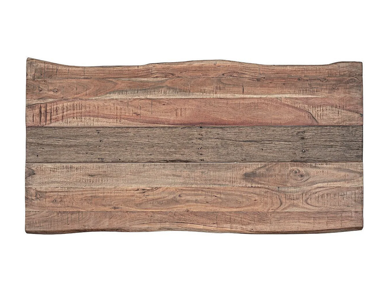 Rechthoekige acaciahouten eettafel op 2 zwart stalen poten Natty 180 cm