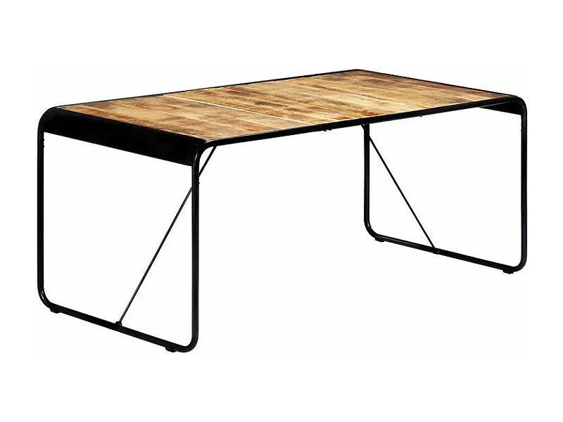 Table manguier massif clair et pieds métal noir Surry 180cm