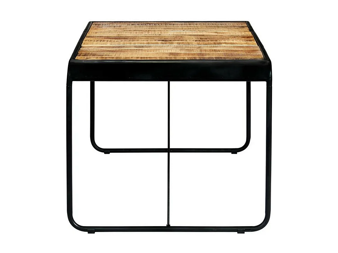 Table manguier massif clair et pieds métal noir Surry 180cm