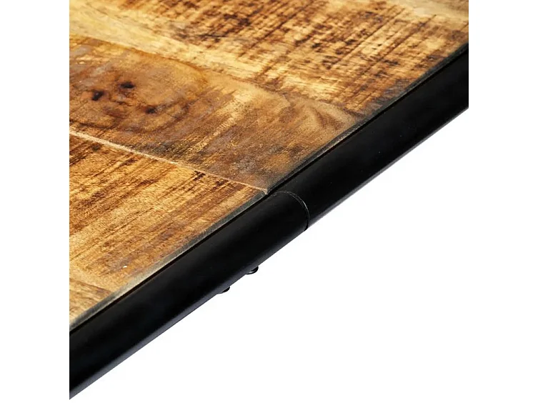 Table manguier massif clair et pieds métal noir Surry 180cm