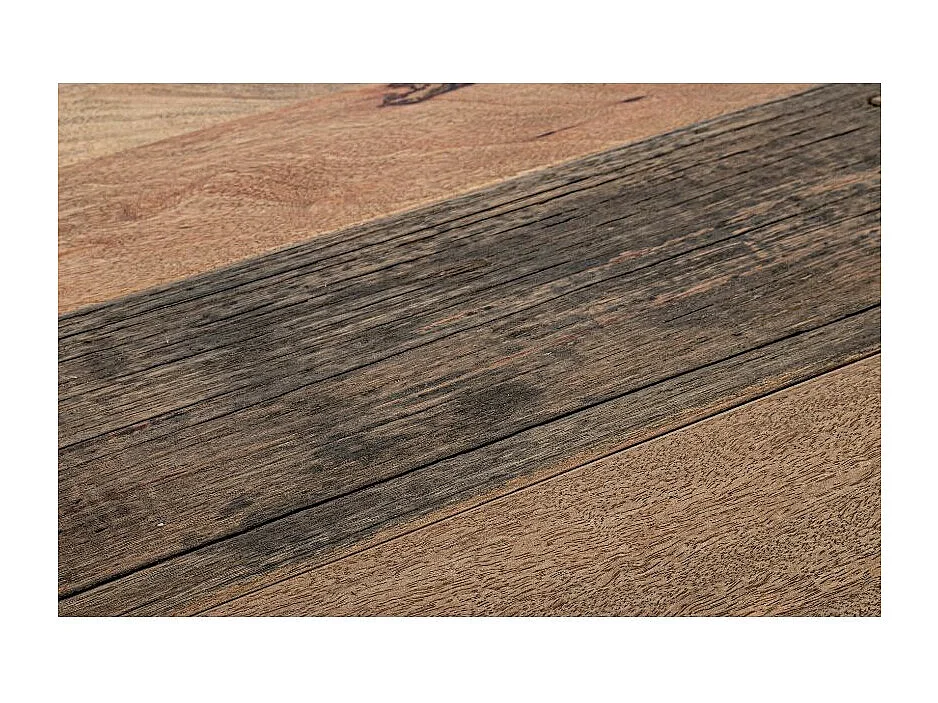 Table à manger industrielle 6 places bois de manguier recyclé et pieds acier noir Kramer 160cm