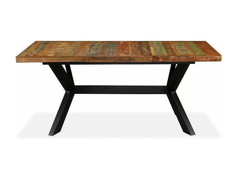 Table à manger bois massif recyclé et pieds métal noir Maxi 180cm