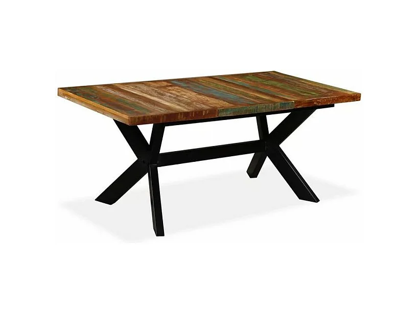 Table à manger bois massif recyclé et pieds métal noir Maxi 180cm