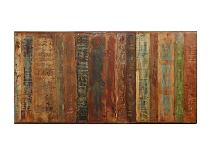 Table à manger bois massif recyclé et pieds métal noir Maxi 180cm