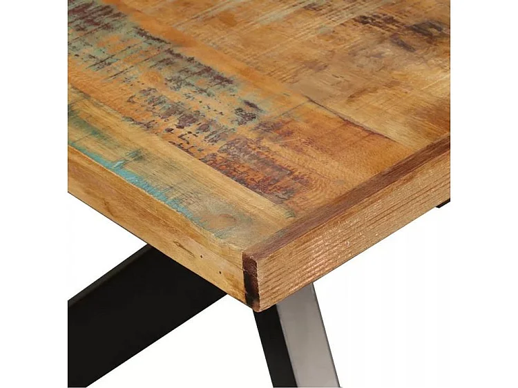 Table à manger bois massif recyclé et pieds métal noir Maxi 180cm