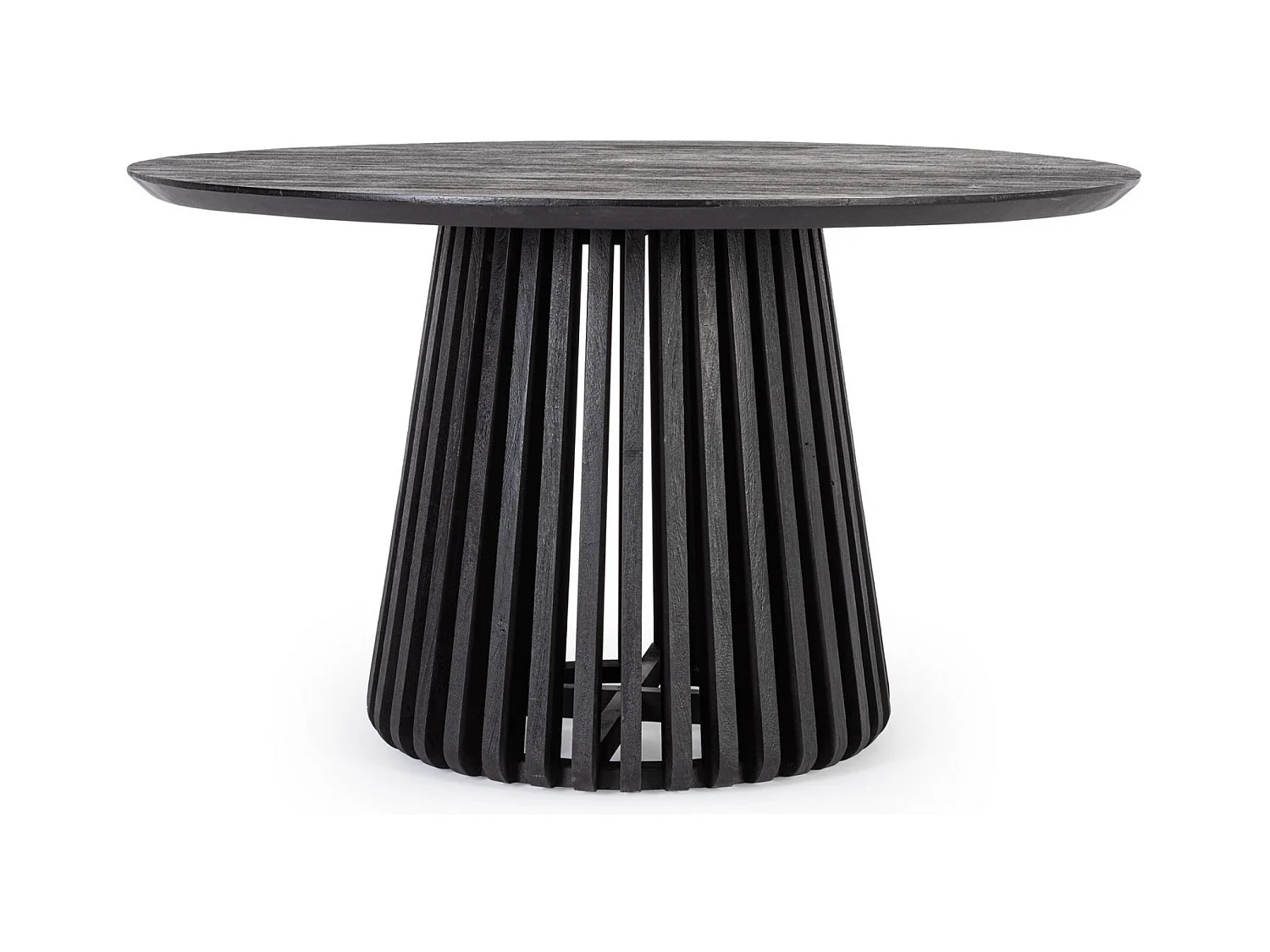 Table ronde en bois Zila 130cm-Couleur Noir