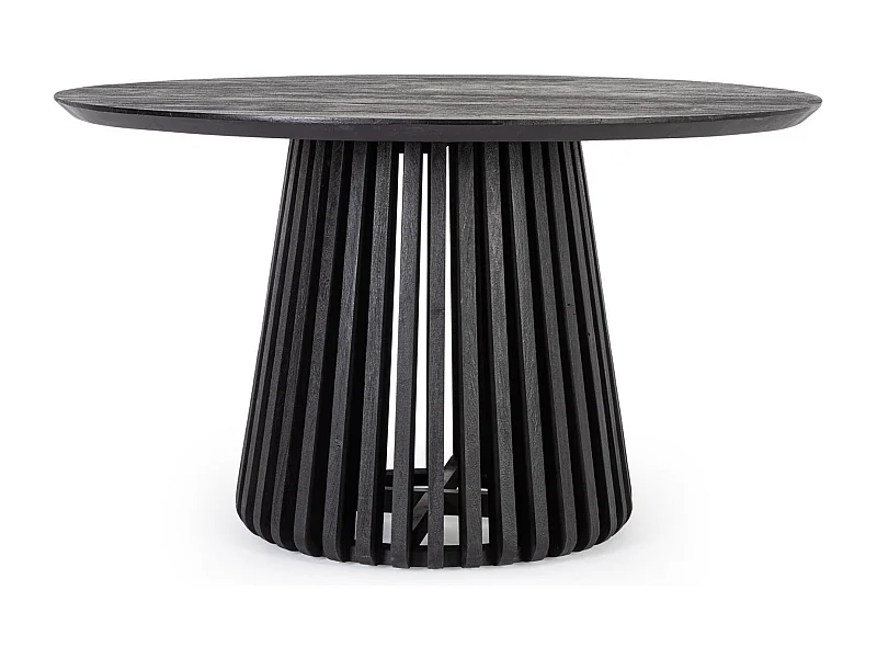 Table ronde en bois Zila 130cm-Couleur Noir